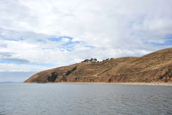 Isola della luna si trova sul lago Titicaca . — Foto Stock