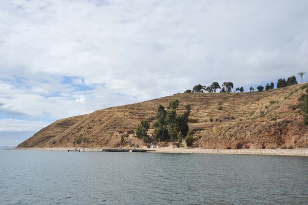 Island  of the moon is located on lake Titicaca. — Stock Photo, Image