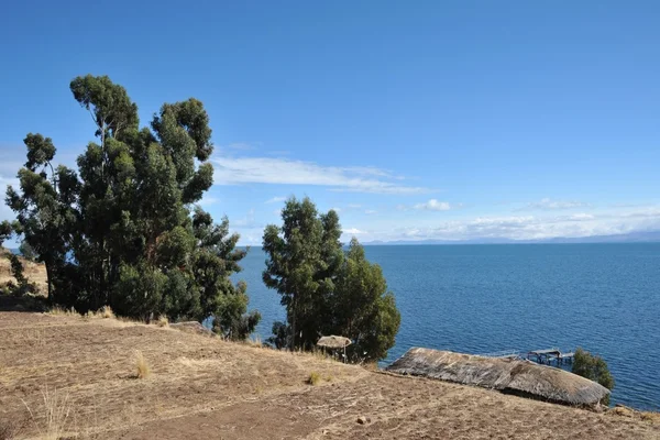 Island  of the moon is located on lake Titicaca. — Stock Photo, Image