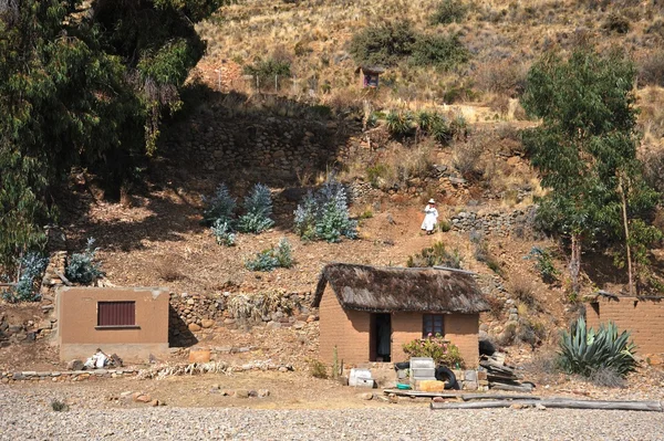 Island of the moon is located on lake Titicaca — Stock Photo, Image