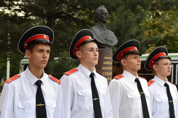 Cadets Novotcherkassk Suvorov école militaire — Photo