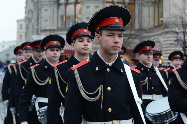 Os cadetes do Colégio de Música Militar de Moscou — Fotografia de Stock