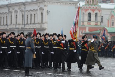 askeri lise öğrencileri Moskova cadet Kolordu resmi geçit