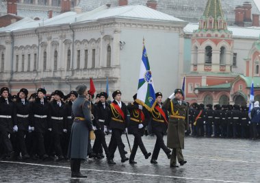 askeri lise öğrencileri Moskova cadet Kolordu resmi geçit