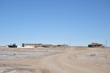 Göl Uyuni üzerinde tuz cellars