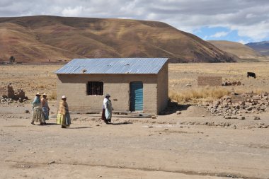 Altiplano Bolivya dağa köylerin sakinleri