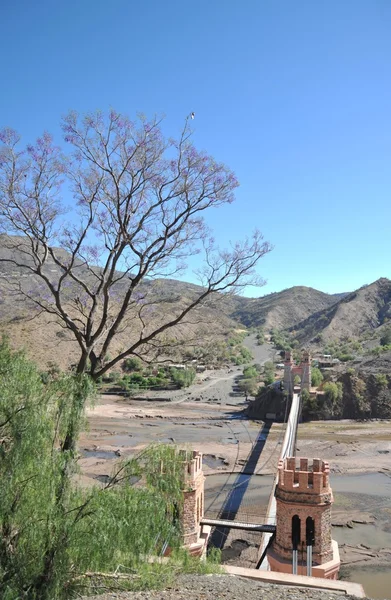 Köprünün diğer tarafında Altiplano dağ Nehri