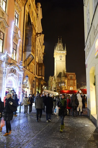 Noční oslavy v Staroměstské náměstí — Stock fotografie