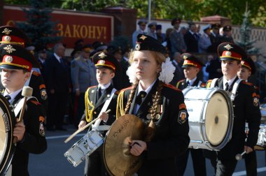 Polis Moskova cadet Kolordu öğrenciler.