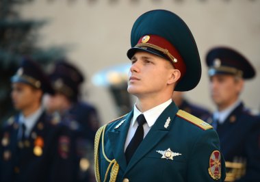 The honour guard of interior Ministry troops of Russia. clipart