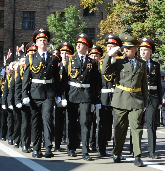 Os estudantes do corpo de cadetes de Moscou da polícia — Fotografia de Stock