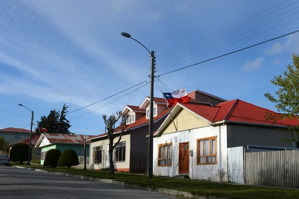 Porvenir es un pueblo en Chile en la isla de Tierra del Fuego. . — Foto de Stock