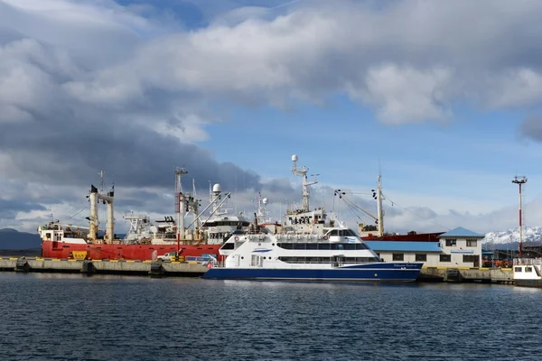 Námořní přístav Ushuaia - nejjižněji položené město na světě. — Stock fotografie