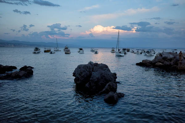 Rijeka Hırvatistan Ağustos 2021 Adriyatik Denizi Üzerinde Tatil Yeri Akşamki — Stok fotoğraf