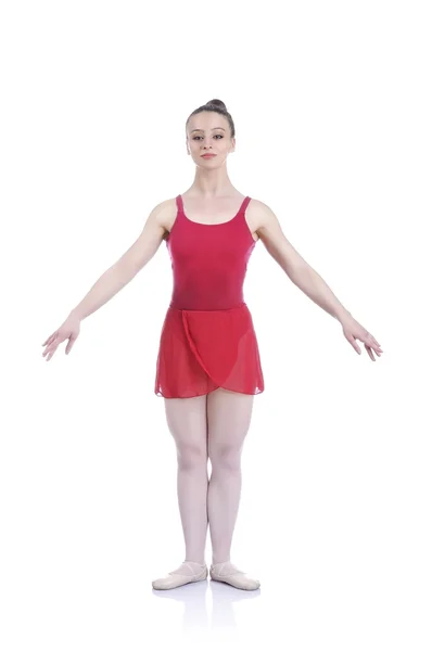 美丽艺术女芭蕾舞演员锻炼的表演艺术芭蕾元素 — 图库照片