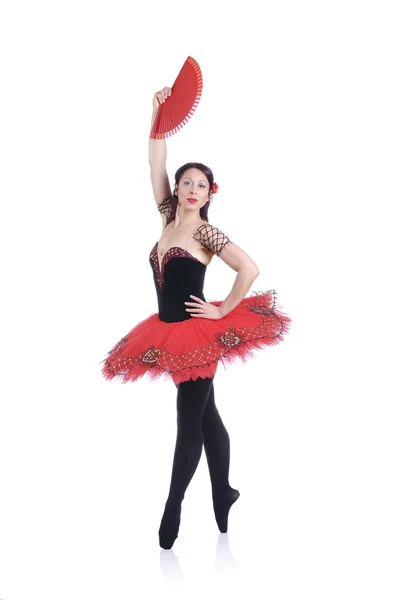 Krásné umělecké ženské baletka cvičit, provedení grafické prvky — Stock fotografie