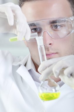 Sarı Indi gözlemleyerek çekici genç doktora öğrenci bilim