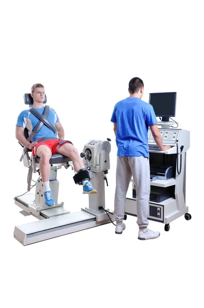 Sports Scientist doing Performance Assessment. Modern Technology — Stock Photo, Image