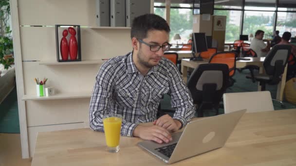 Homme d'affaires professionnel travaillant avec l'ordinateur dans le bureau . — Video