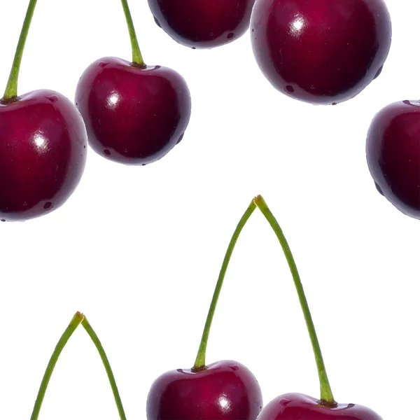 Ripe red cherry berries background. Vector. — Stock vektor