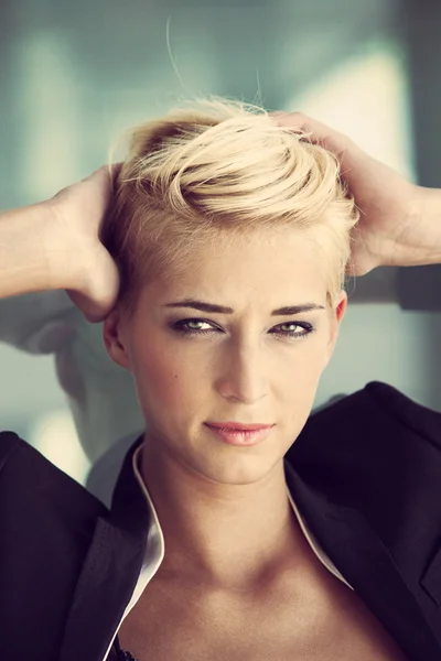 Short hair blonde woman — Stock Photo, Image