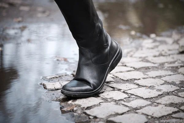 Botas de couro alta — Fotografia de Stock