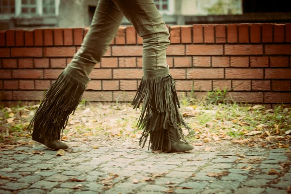 Wandelen in de boots — Stockfoto