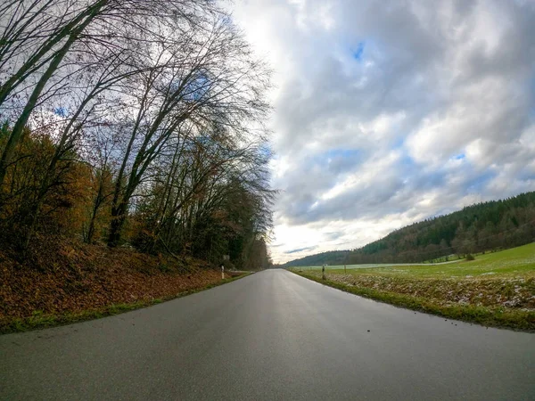 Registrazioni Fotografiche Dalla Foresta Bavarese Con Obiettivo Ultra Grandangolare Inverno — Foto Stock