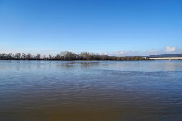 Inondazione Sul Danubio Nella Chiusa Geisling Vicino Ratisbona Baviera — Foto Stock