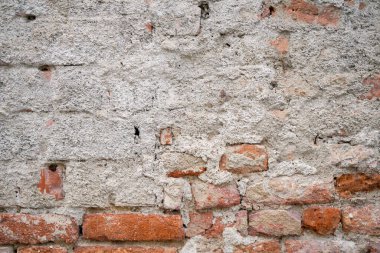 Rutubetli duvarların arasından geçen küflü taş duvar gün ışığında fotoğraflanmış.                           