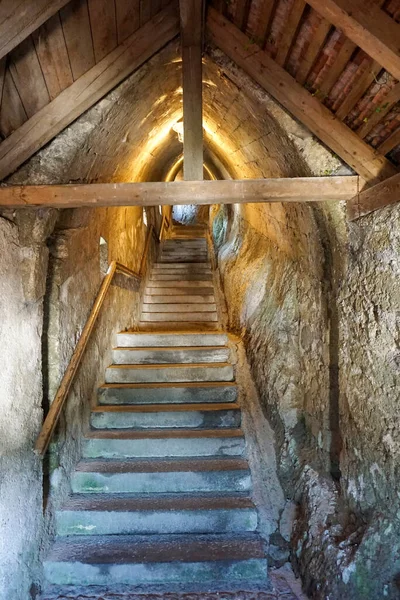 Escadas Pedra Fotografadas Baviera Sem Luz Artificial — Fotografia de Stock