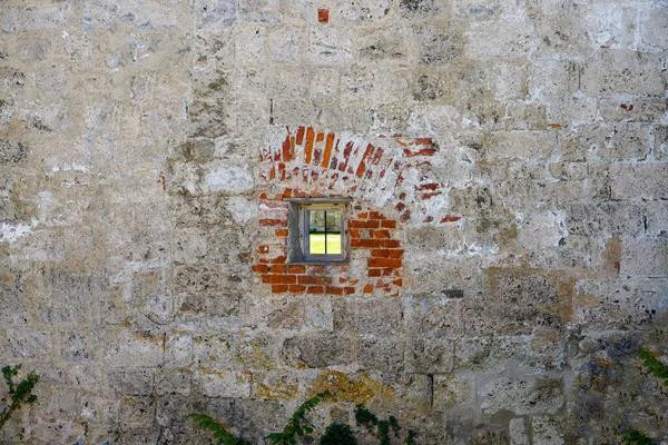 Antiguo Marco Madera Ventana Vidrio Roto Edificio Antiguo Para Renovación —  Fotos de Stock