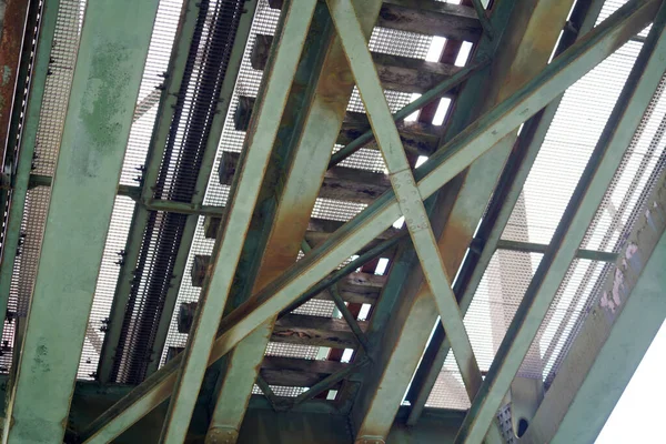 Steel Construction Railway Bridge Germany Riveted Steel Girders — Stock Photo, Image