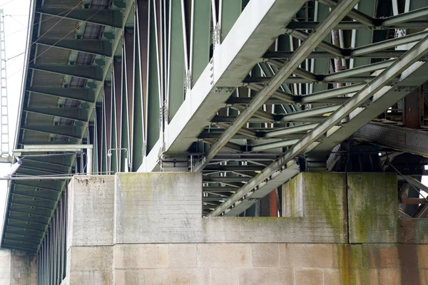 Steel Construction Railway Bridge Germany Riveted Steel Girders — Stock Photo, Image