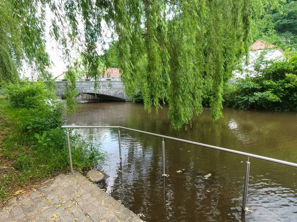 Sungai Donau Dan Air Lamanya Difoto Bavaria — Stok Foto