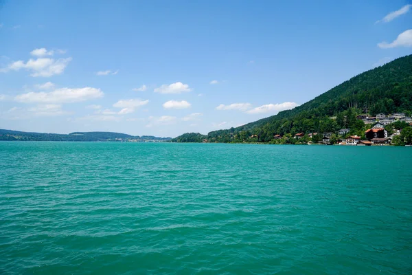 Fotografías Del Paisaje Del Lago Tegernsee Bávaro Sus Costas Con —  Fotos de Stock
