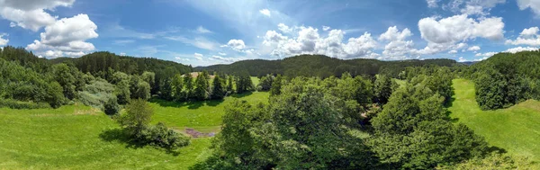 Panorama Paisagem Área Danúbio Baviera Com Céu Nublado Verão — Fotografia de Stock