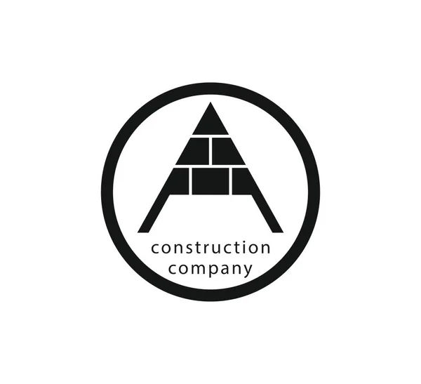 Lettera Forma Tetto Mattone Ideale Logo Logo Impresa Costruzioni — Vettoriale Stock