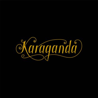 Karaganda 'nın el yazısıyla yazılmış hali. Logolar, amblemler, pankartlar için ideal