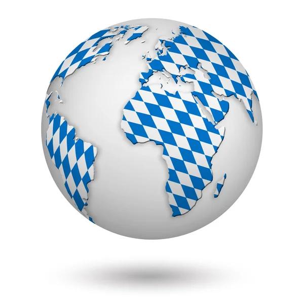 Earth with Bavarian flag — Stock Photo, Image