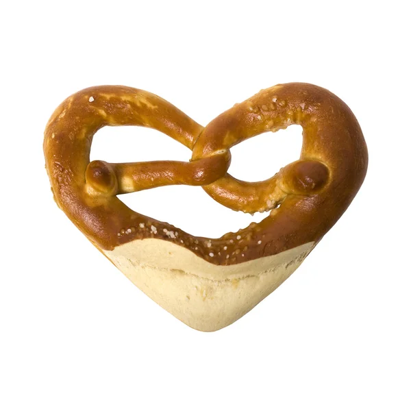 Alemão Bavarian Oktoberfest pretzel ilustrado como coração — Fotografia de Stock