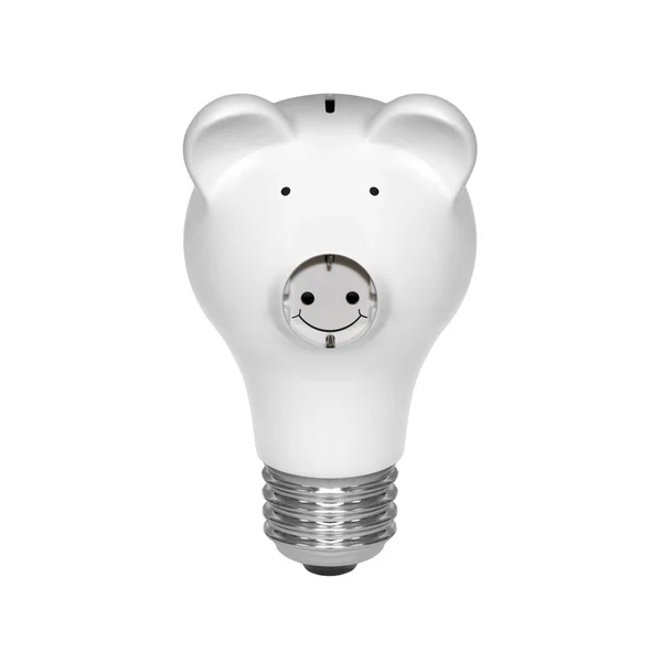 Piggy bank-gloeilamp — Stockfoto