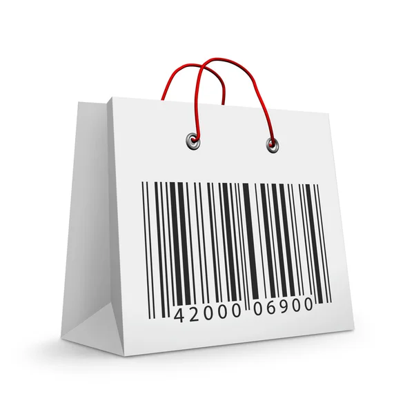 Einkaufstasche mit Barcode — Stockfoto