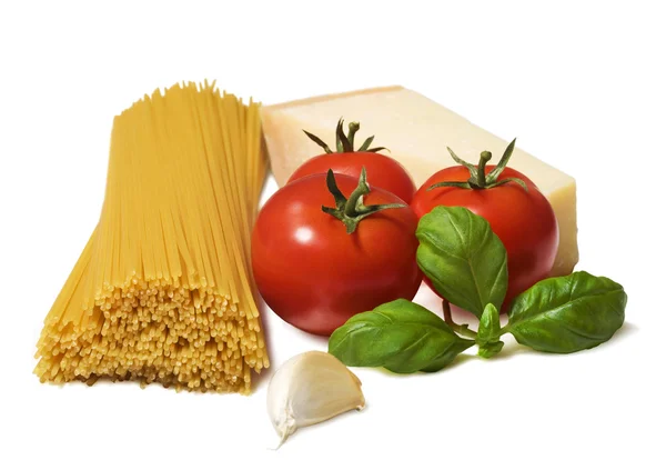 Spagetti és összetevők — Stock Fotó