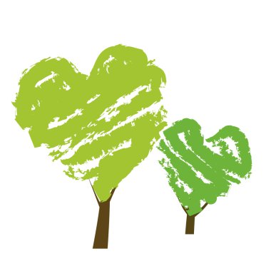 Ağaçların korunması için bir sembolü olarak kalp şeklinde
