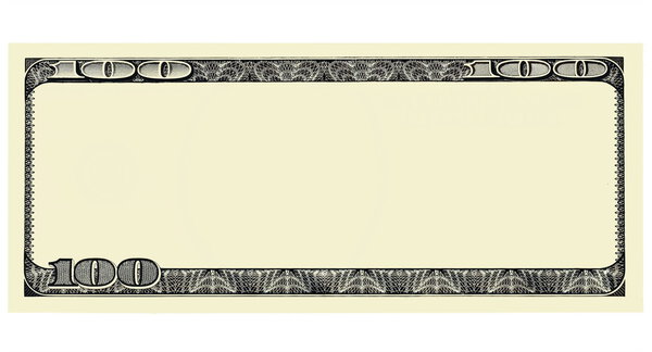 100 Dollar Bill Front with copyspace, isolated for design