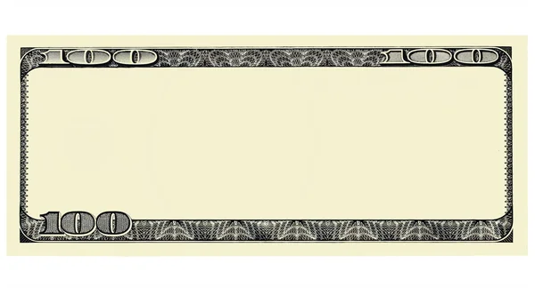 100 Dollar Bill Frente con copyspace, aislado para el diseño — Foto de Stock