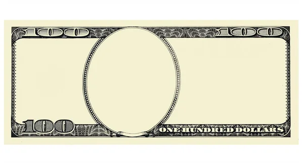 100 Dollaro Bill Frontale con copyspace, isolato per il design — Foto Stock