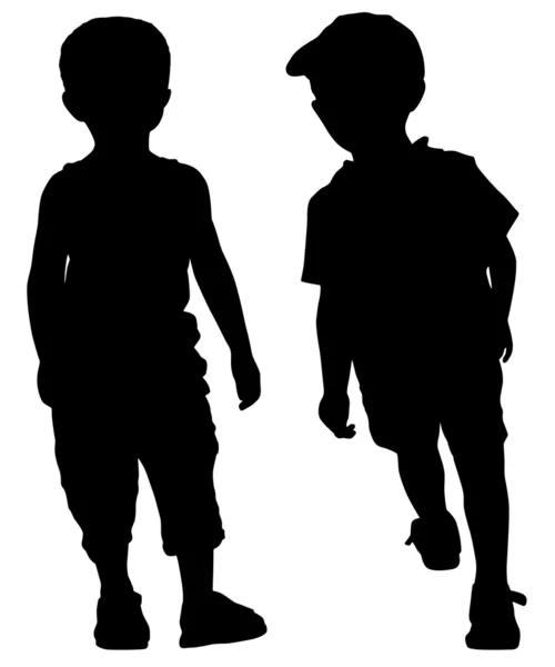 Silhouettes of fashion boys — Stock Vector