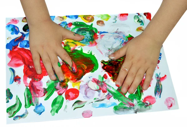 Painting with fingers — Stock Photo, Image